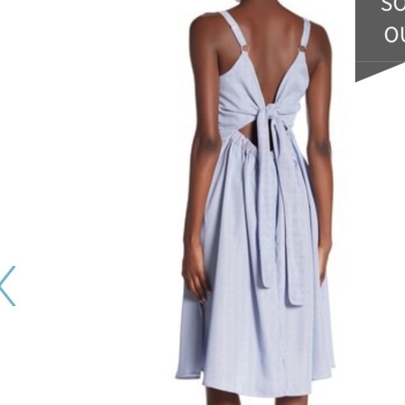 melloday blue striped tie back dress - Picture 1 of 6
